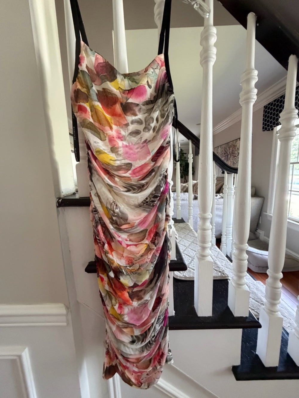Marciano Multi Color Draped Midi Slip Dress